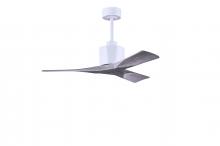  NK-MWH-BW-42 - Nan 6-speed ceiling fan in Matte White finish with 42” solid barn wood tone wood blades