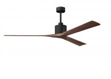  NKXL-BK-WA-72 - Nan XL 6-speed ceiling fan in Matte Black finish with 72” solid walnut tone wood blades