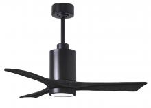  PA3-BK-BK-42 - Patricia-3 three-blade ceiling fan in Matte Black finish with 42” solid matte black wood blades