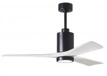  PA3-BK-MWH-52 - Patricia-3 three-blade ceiling fan in Matte Black finish with 52” solid matte white wood blades