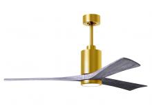  PA3-BRBR-BW-60 - Patricia-3 three-blade ceiling fan in Brushed Brass finish with 60” solid barn wood tone blades