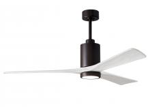  PA3-TB-MWH-60 - Patricia-3 three-blade ceiling fan in Textured Bronze finish with 60” solid matte white wood bla
