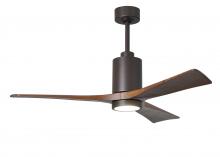  PA3-TB-WA-52 - Patricia-3 three-blade ceiling fan in Textured Bronze finish with 52” solid walnut tone blades a