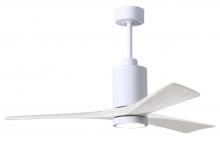  PA3-WH-MWH-52 - Patricia-3 three-blade ceiling fan in Gloss White finish with 52” solid matte white wood blades