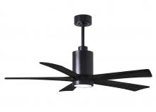  PA5-BK-BK-52 - Patricia-5 five-blade ceiling fan in Matte Black finish with 52” solid matte black wood blades a