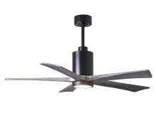  PA5-BK-BW-52 - Patricia-5 five-blade ceiling fan in Matte Black finish with 52” solid barn wood tone blades and
