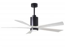  PA5-BK-MWH-60 - Patricia-5 five-blade ceiling fan in Matte Black finish with 60” solid matte white wood blades a