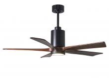  PA5-BK-WA-52 - Patricia-5 five-blade ceiling fan in Matte Black finish with 52” solid walnut tone blades and di