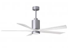 PA5-BN-MWH-60 - Patricia-5 five-blade ceiling fan in Brushed Nickel finish with 60” solid matte white wood blade