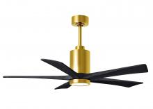 PA5-BRBR-BK-52 - Patricia-5 five-blade ceiling fan in Brushed Brass finish with 52” solid matte black wood blades
