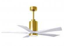  PA5-BRBR-MWH-52 - Patricia-5 five-blade ceiling fan in Brushed Brass finish with 52” solid matte white wood blades