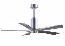  PA5-CR-BW-52 - Patricia-5 five-blade ceiling fan in Polished Chrome finish with 52” solid barn wood tone blades