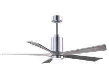  PA5-CR-BW-60 - Patricia-5 five-blade ceiling fan in Polished Chrome finish with 60” solid barn wood tone blades