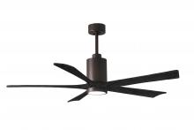  PA5-TB-BK-60 - Patricia-5 five-blade ceiling fan in Textured Bronze finish with 60” solid matte black wood blad