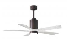  PA5-TB-MWH-52 - Patricia-5 five-blade ceiling fan in Textured Bronze finish with 52” solid matte white wood blad