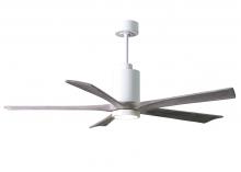  PA5-WH-BW-60 - Patricia-5 five-blade ceiling fan in Gloss White finish with 60” solid barn wood tone blades and