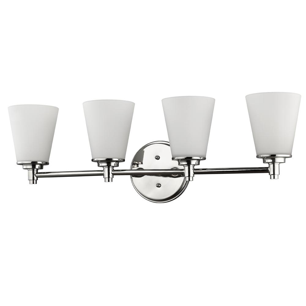 Conti Indoor 4-Light Bath W/Glass Shades In Polished Nickel