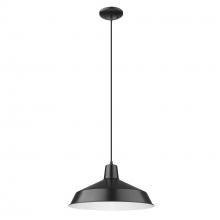  IN31143BK - Alcove 1-Light Matte Black Pendant With Antique White Interior Shade