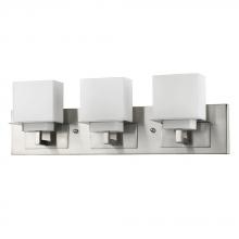  IN41331SN - Rampart Indoor 3-Light Bath W/Glass Shades In Satin Nickel