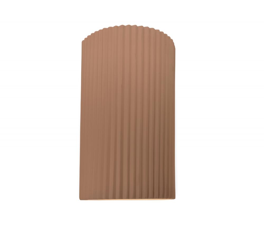 Large ADA LED Pleated Cylinder Wall Sconce (Outdoor)