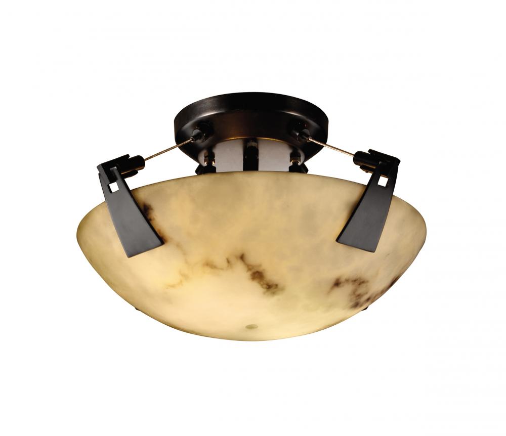 14" LED Semi-Flush Bowl w/ Tapered Clips