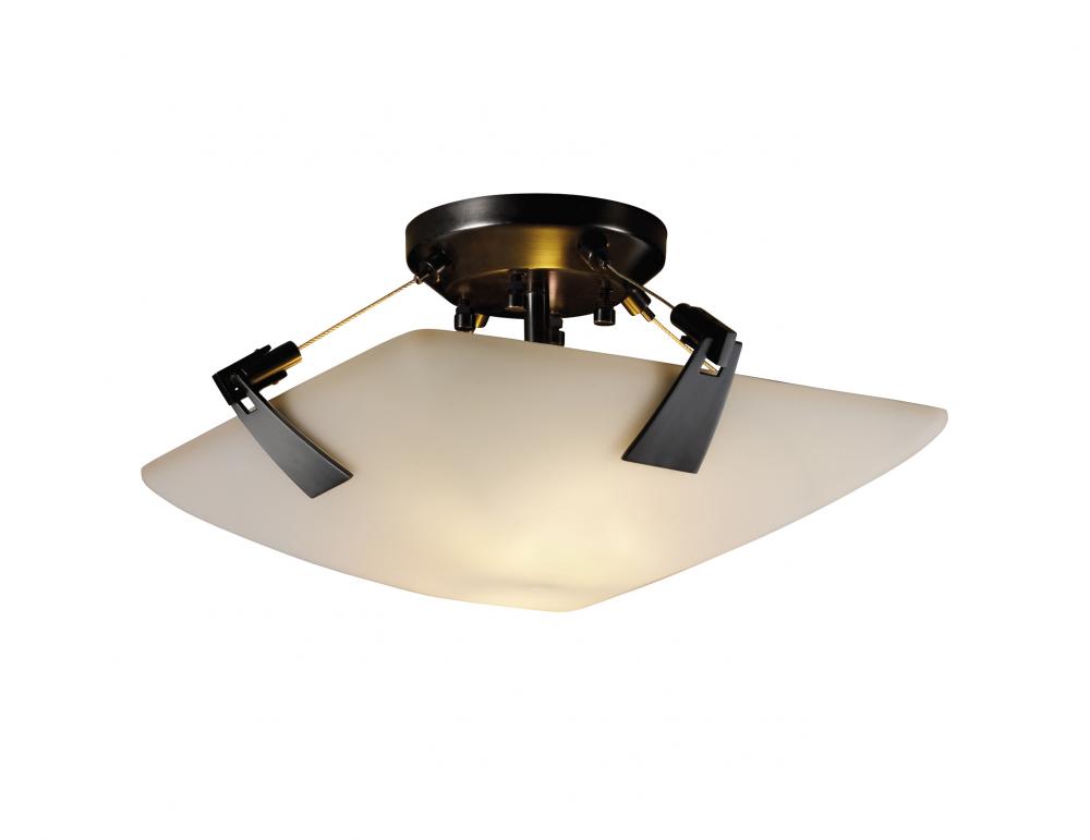 14" LED Semi-Flush Bowl w/ Tapered Clips