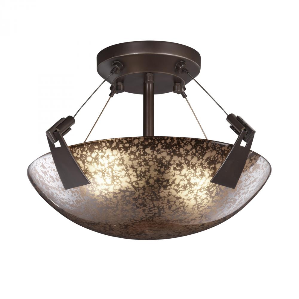 14" LED Semi-Flush Bowl w/ Tapered Clips