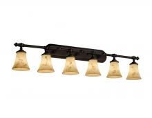 Justice Design Group FAL-8526-20-DBRZ - Tradition 6-Light Bath Bar