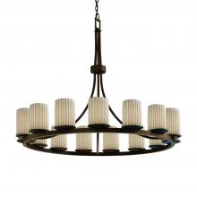  POR-8715-10-PLET-DBRZ - Dakota 15-Light 1-Tier Ring Chandelier