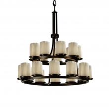  POR-8767-10-PLET-DBRZ - Dakota 21-Light 2-Tier Ring Chandelier