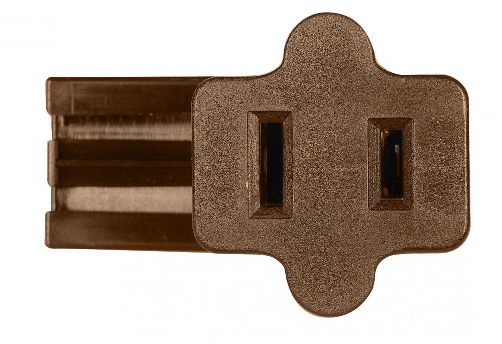 Female Slide Plug; Polarized 18/2 SPT-2; 6A-125V; Brown Finish