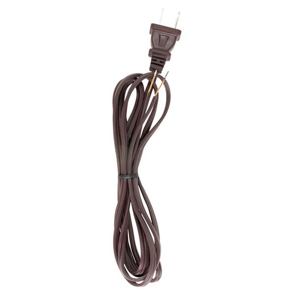 7 Foot 18/2 SPT-1 105C Cord Set; Brown Finish; 36" Hank; 200 Carton; Molded Polarized Plug;