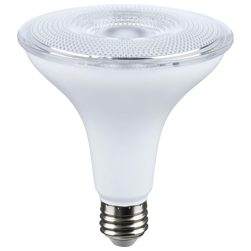 14 Watt Dusk to Dawn LED; PAR38; 5000K; Medium Base; White Finish; 120 Volt