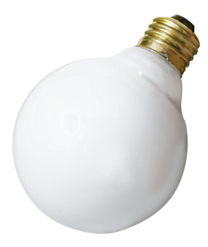 40 Watt G30 Incandescent; Gloss White; 2500 Average rated hours; 300 Lumens; Medium base; 120 Volt