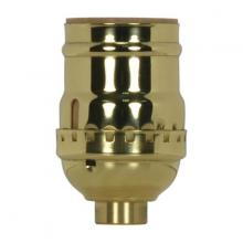  80/1028 - Short Keyless Socket; 1/8 IPS; 3 Piece Stamped Solid Brass; Polished Brass Finish; 660W; 250V