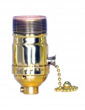  80/1036 - On-Off Pull Chain Socket; 1/8 IPS; 3 Piece Stamped Solid Brass; Polished Brass Finish; 660W; 250V;