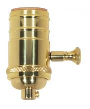  80/1064 - 150W Full Range Turn Knob Dimmer Socket With Removable Knob; 1/8 IPS; 4 Piece Stamped Solid Brass;