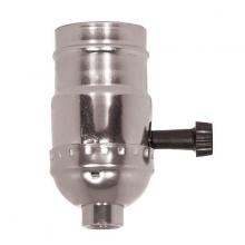  80/1119 - 3-Way (2 Circuit) Turn Knob Socket With Removable Knob And Strain Relief; Aluminum; Nickel Finish;