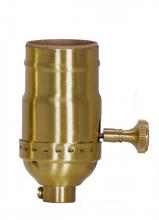  80/1772 - On-Off Turn Knob Socket With Removable Knob; 1/8 IPS; 3 Piece Stamped Solid Brass; Satin Brass