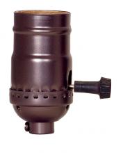  80/2395 - On-Off Turn Knob Socket With Removable Knob; 1/8 IPS; Aluminum; Dark Antique Brass Finish; 250W;