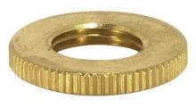  90/004 - Brass Round Knurled Locknut; 3/4" Diameter; 1/8 IP; 3/32" Thick; Burnished And Lacquered