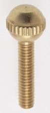  90/038 - Solid Brass Thumb Screw; Burnished and Lacquered; 8/32 Ball Head; 3/4" Length