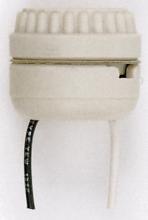 90/1111 - Two Piece Medium Base; Porcelain Sign Receptacle; 8" AWM B/W Leads 105C; 1-1/2" Height;
