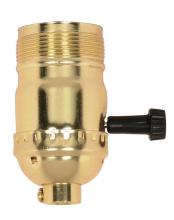  90/1410 - 3-Way (2 Circuit) Turn Knob Socket With Removable Knob; 1/8 IPS; Aluminum; Brite Gilt Finish; 250W;