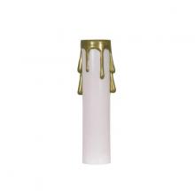  90/1509 - Plastic Drip Candle Cover; White Plastic With Gold Drip; 13/16" Inside Diameter; 7/8"