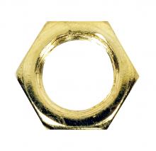  90/1646 - Steel Locknut; 1/8 IP; 1/2" Hexagon; 3/16" Thick; Brass Plated Finish