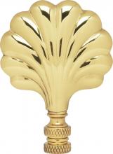  90/1746 - Fan Brass Finial; 3" Height; 1/4-27; Polished Brass Finish