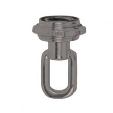  90/1848 - 1/4 IP Screw Collar Loop With Ring; 25lbs Max; Brushed Pewter Finish