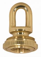  90/2297 - 3/8 IP Cast Brass Screw Collar Loop With Ring; Fits 1" Canopy Hole; 1-1/8" Ring Diameter;
