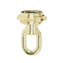  90/2342 - 1/8 IP Screw Collar Loop With Ring; 1/8 IP; 25lbs Max; Brass Plated Finish